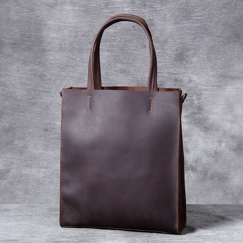 Leatherwork Workshop - Sac fourre-tout Vintage en cuir véritable