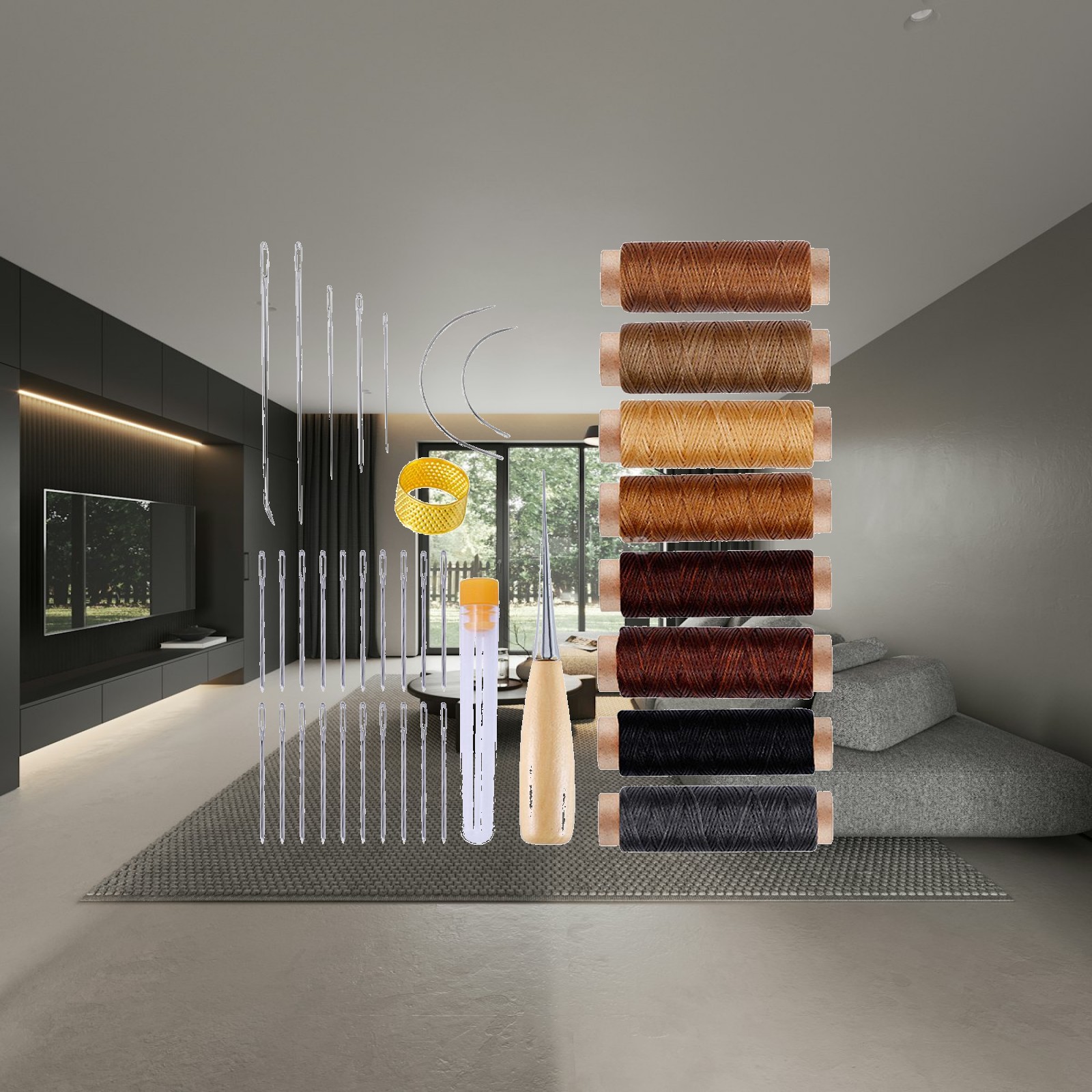 Upholstery Leather Work - Kit de couture pour sellerie en