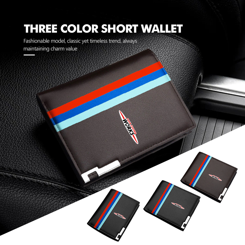 Leather Work For Car - Portefeuille en cuir pour hommes, multi-emplacements,