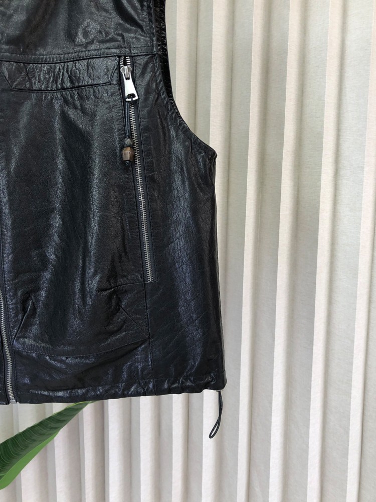Gilet à capuche en cuir vérita - Leather Work Jacket With Hood avis et prix