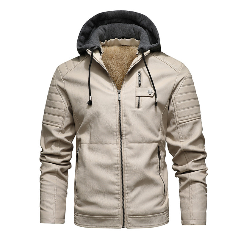 Veste à capuche épaisse et cha - Leather Work Jacket With Hood avis et prix