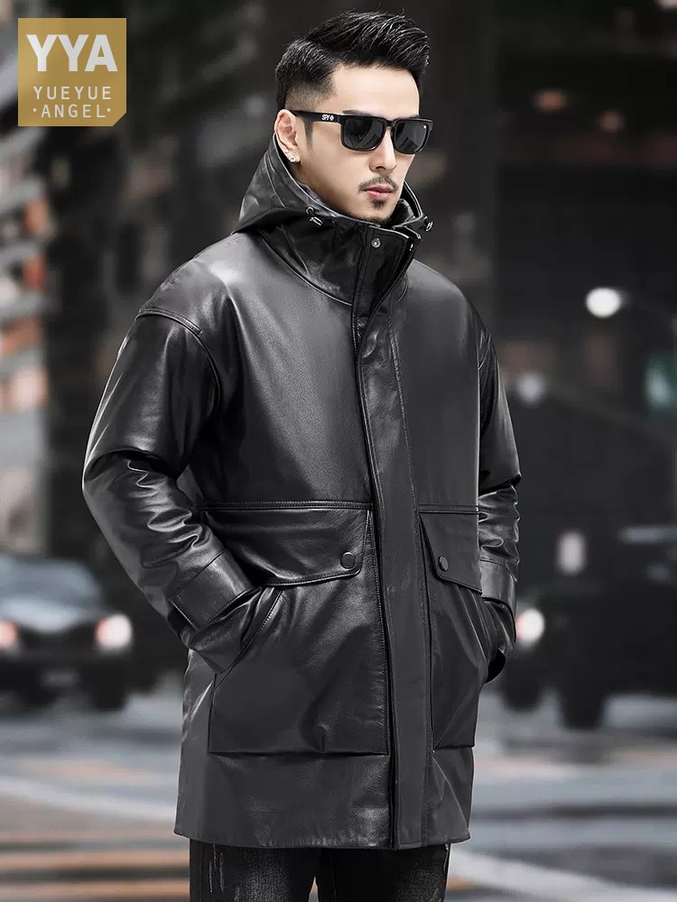 Doudoune de travail mi-longue  - Leather Work Jacket With Hood avis et prix